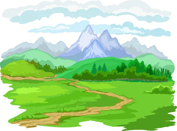 landscape cartoon nature — Stock Vector © Lissa.com #130631384