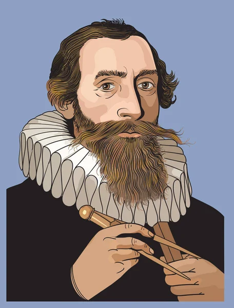 Johannes_Kepler color — Stok Vektör