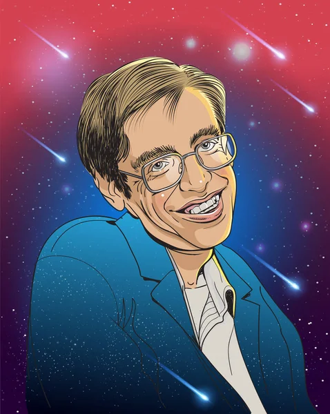 Stephen Hawking. — Vector de stock