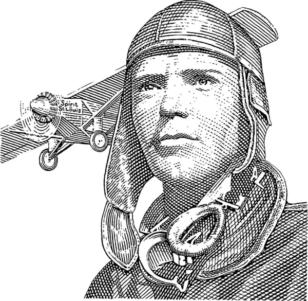 Charles Augustus Lindbergh — Vettoriale Stock