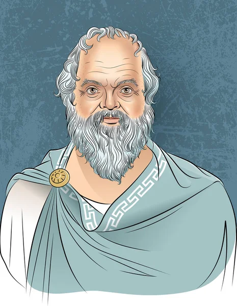 Illustration Vectorielle Philosophe Grec Socrate Dans Style Cartoon Philosophe Grec — Image vectorielle