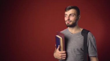 Sakal çekici öğrenci çocuk portresi