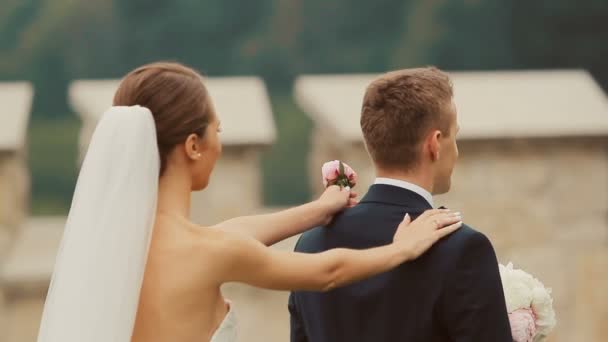 Boda Pareja Primera reunión — Vídeo de stock