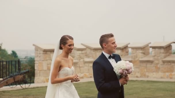 Svatební pár první setkání — Stock video