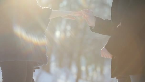 Engagement Moment in Winter Park — Stock Video