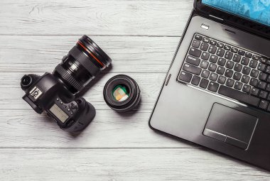 Kamera fotoğraf tasarım stüdyosu kavramı düzenleme