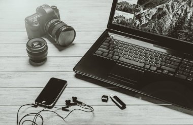 Kamera fotoğraf tasarım stüdyosu kavramı düzenleme