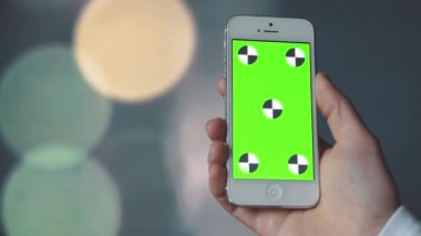 Bokeh arka plan önce yeşil ekranda ile Smartphone
