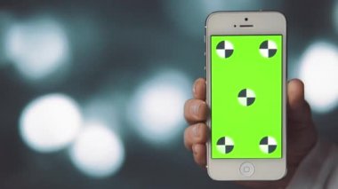 Bokeh arka plan önce yeşil ekranda ile Smartphone