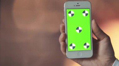 Bokeh arka plan önce yeşil ekranda ile Smartphone