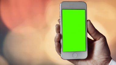 Bokeh arka plan önce yeşil ekranda ile Smartphone