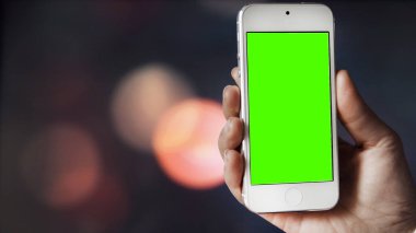 Bokeh arka plan önce yeşil ekranda ile Smartphone