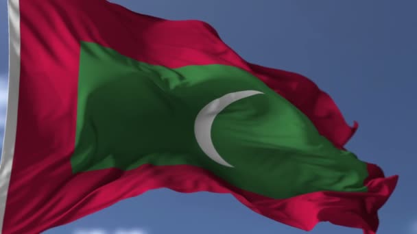 Bandera de las Maldivas — Vídeo de stock