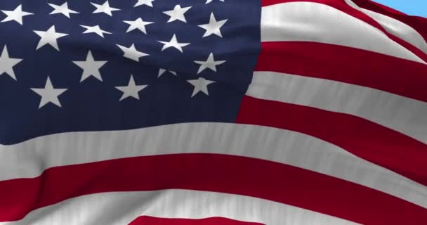 Rüzgarda ABD bayrağı — Stok video