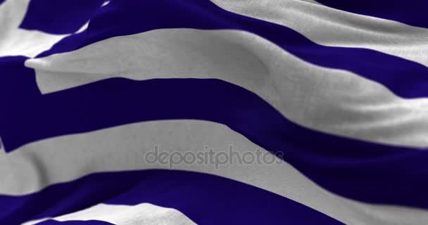 Bandera de Grecia en el viento — Vídeo de stock