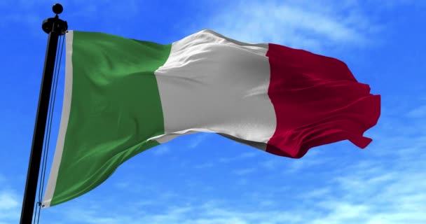 Флаг Италии на ветру — стоковое видео