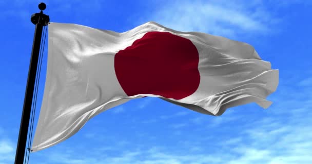 Japan flagga i vinden — Stockvideo