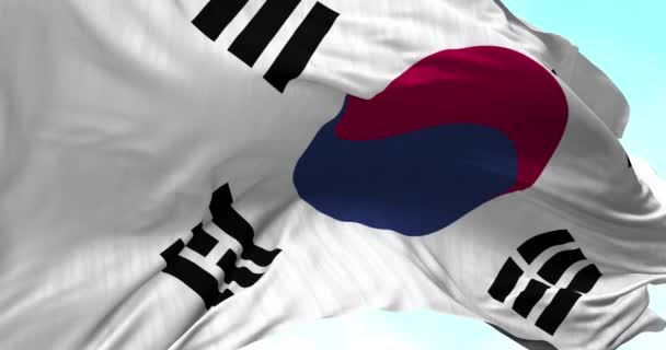 Drapeau sud-coréen dans le vent 