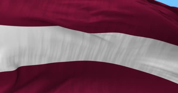 Σημαία της Λεττονίας στον άνεμο — Αρχείο Βίντεο