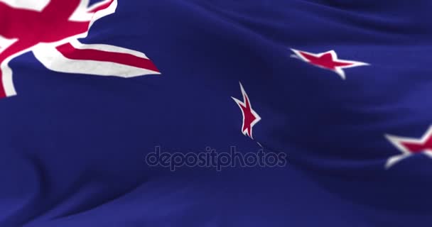 Neuseeland-Flagge im Wind — Stockvideo