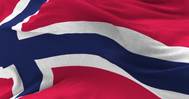 Norge flagga i vinden — Stockvideo