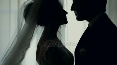 Güzel düğün çift arka ışık