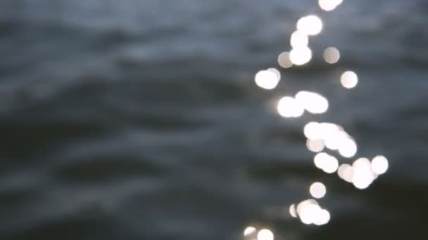 Oskärpa Sun speglingar på vattenytan — Stockvideo