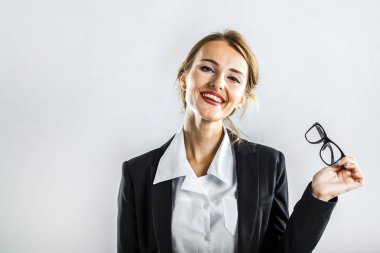 iş kadını beyaz zemin üzerine