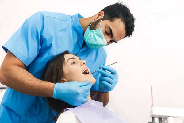 Dentista Exemplos Pacientes Dentes — Fotografia de Stock