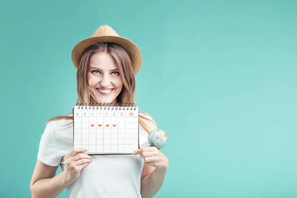 Дівчина з календарем — стокове фото