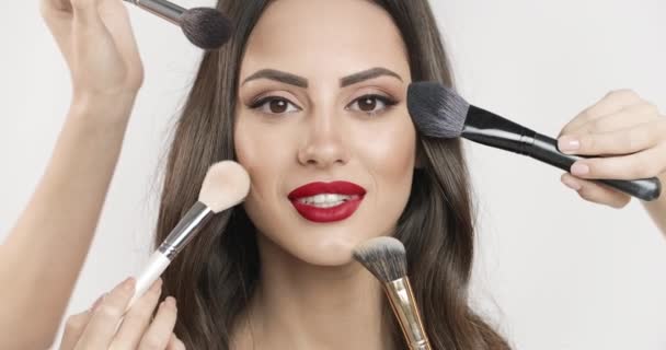 Maquillage de brosse multi femme — Video