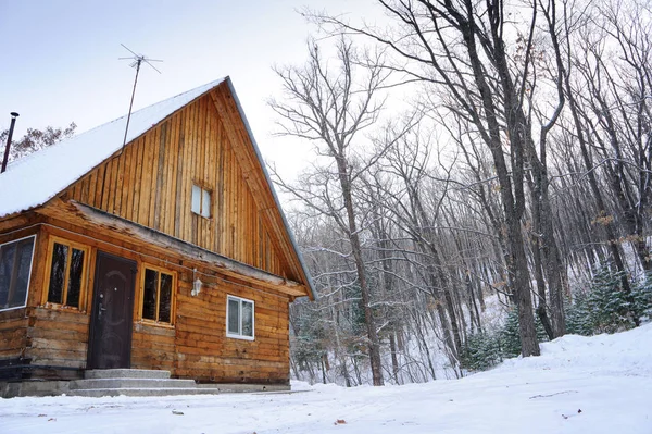Small House Winter Forest — Stock Photo, Image