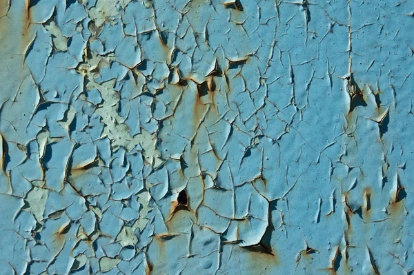 Textura Metal Oxidado Recubierto Con Pintura Azul —  Fotos de Stock