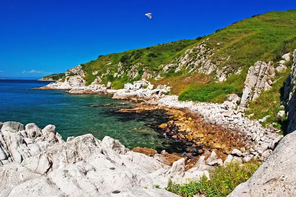 Landscape Rocky Shore Azure Sea — Stock Photo, Image