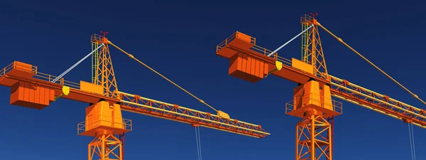 Construction Cranes Blue Sky — Stock Photo, Image