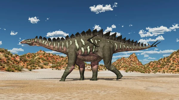 Δεινόσαυρος Miragaia Μια Έρημο — Φωτογραφία Αρχείου