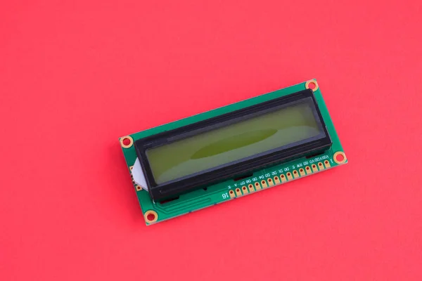 绿色屏幕16x2 字符 lcd 显示模块, 用于 arduino — 图库照片