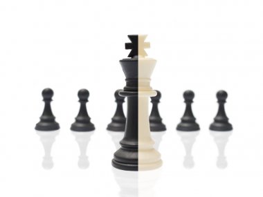 Two-color chess piece the on isolated white background clipart