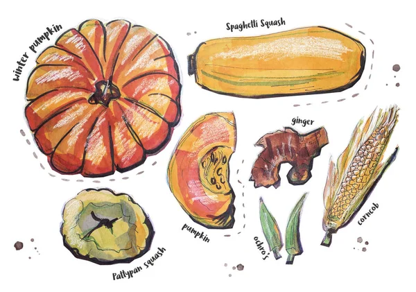 Diferentes componentes alimentarios, aislados en blanco —  Fotos de Stock