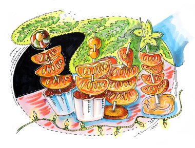 Yeni yıl partisi tablo çizimi