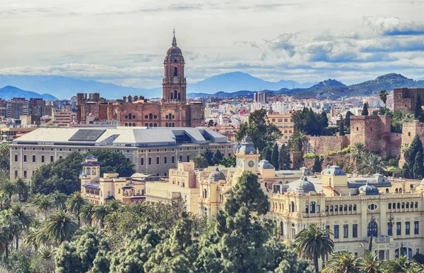 Vista generale nella parte storica della città Malaga — Foto Stock