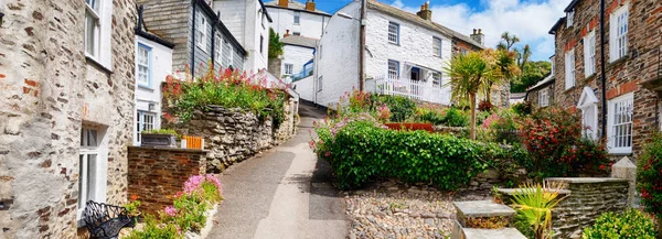 Panorama da antiga aldeia Port Isaac, Cornualha — Fotografia de Stock