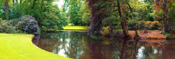 Panorama van zomer Nederlandse park — Stockfoto