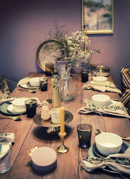 Mesa de cena en casa — Foto de Stock