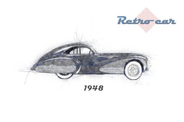 Kroki tarzı Retro araba