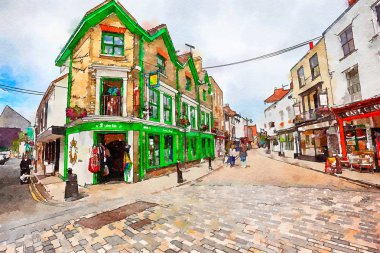 Canterbury, İngiltere'de eski şehirde turist