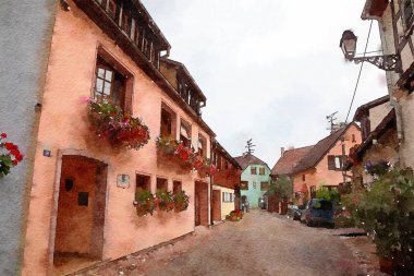 Alsace kırsal köyde Equisheim