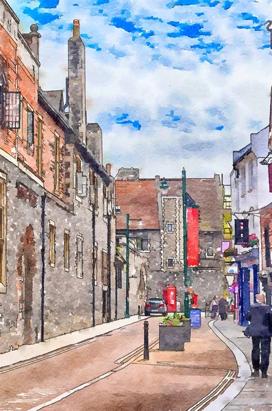 Ulica starego miasta Canterbury, Wielka Brytania — Zdjęcie stockowe