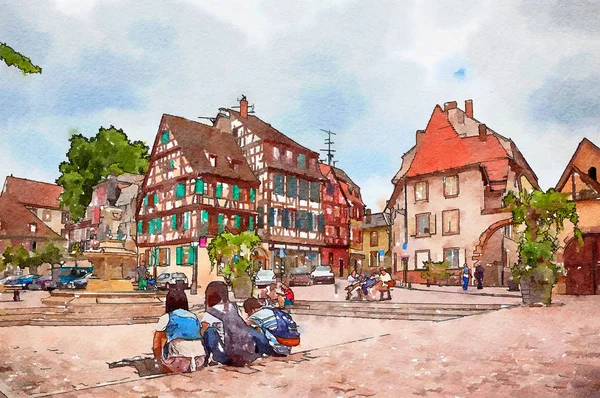 Place de la ville à Colmar, France — Photo