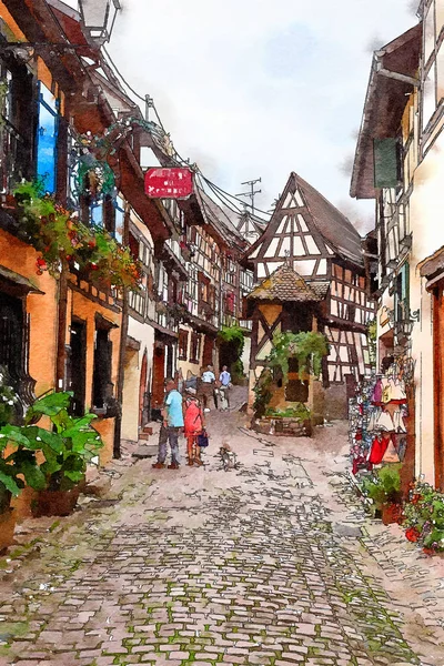 Equisheim  village in Alsace countryside — Stock Photo, Image